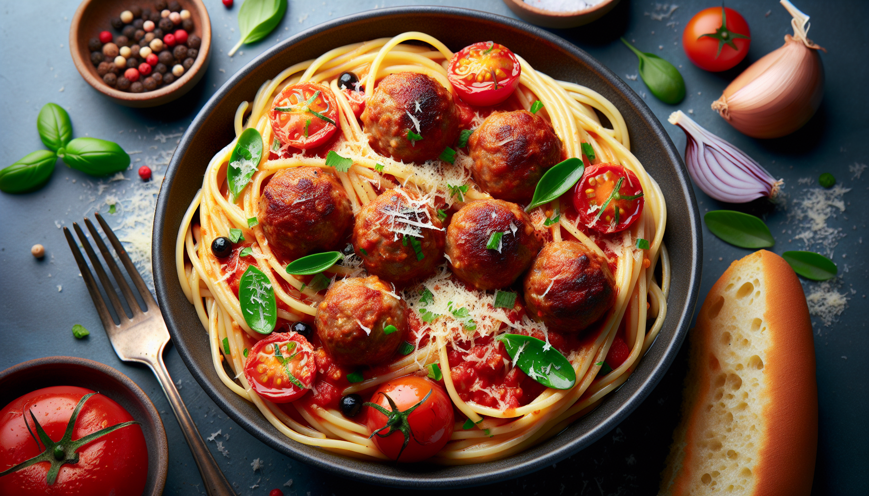 spaghetti con polpette